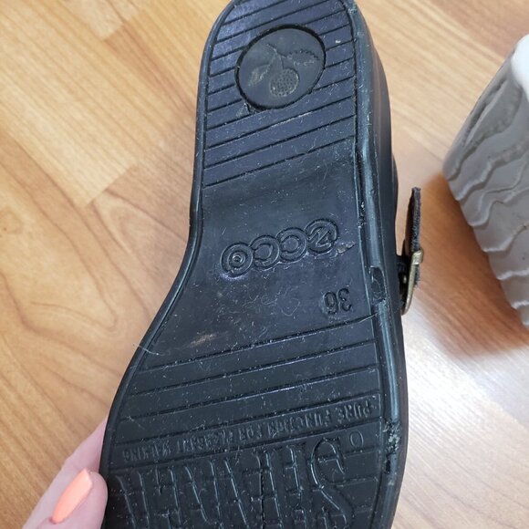 Ecco Shaker Black leather Comfort Mary Jane Buckle Shoes Sz 36 - Picture 9 of 11